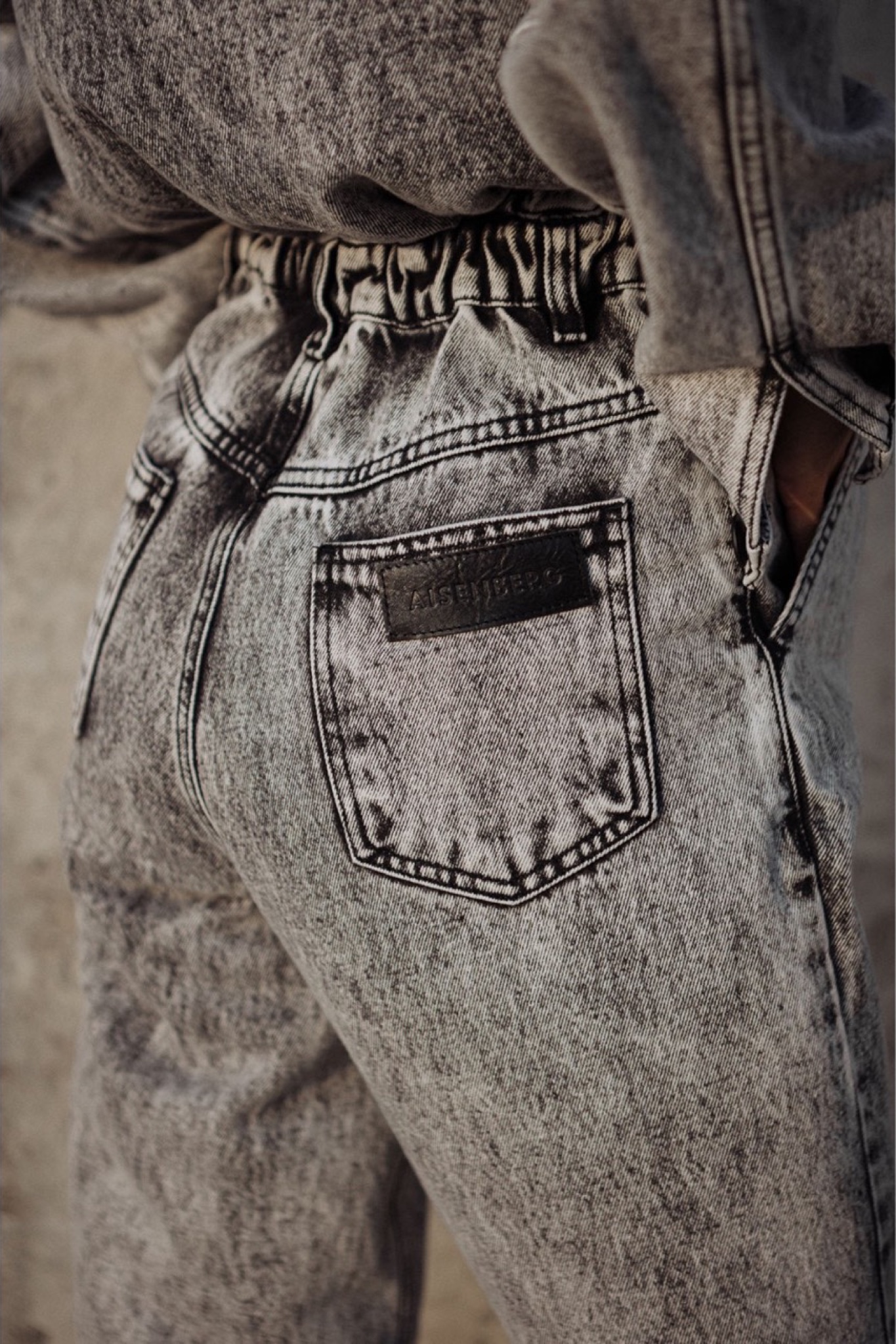 Серый джинсовый комбинезон D48a
