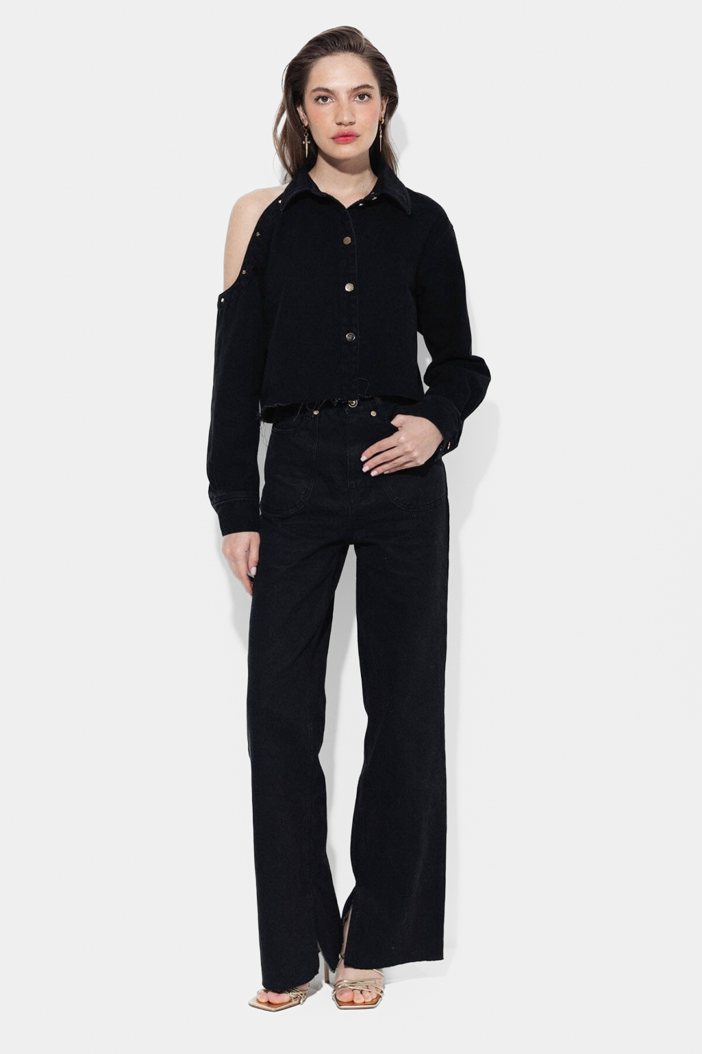 Чорна джинсова сорочка Kim Aisenberg