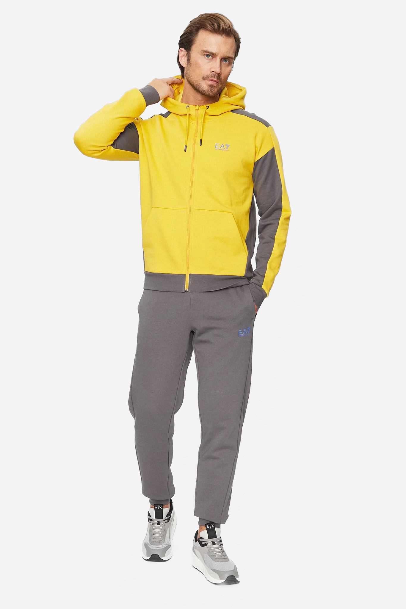 Жовто-сірий спортивний костюм EA7