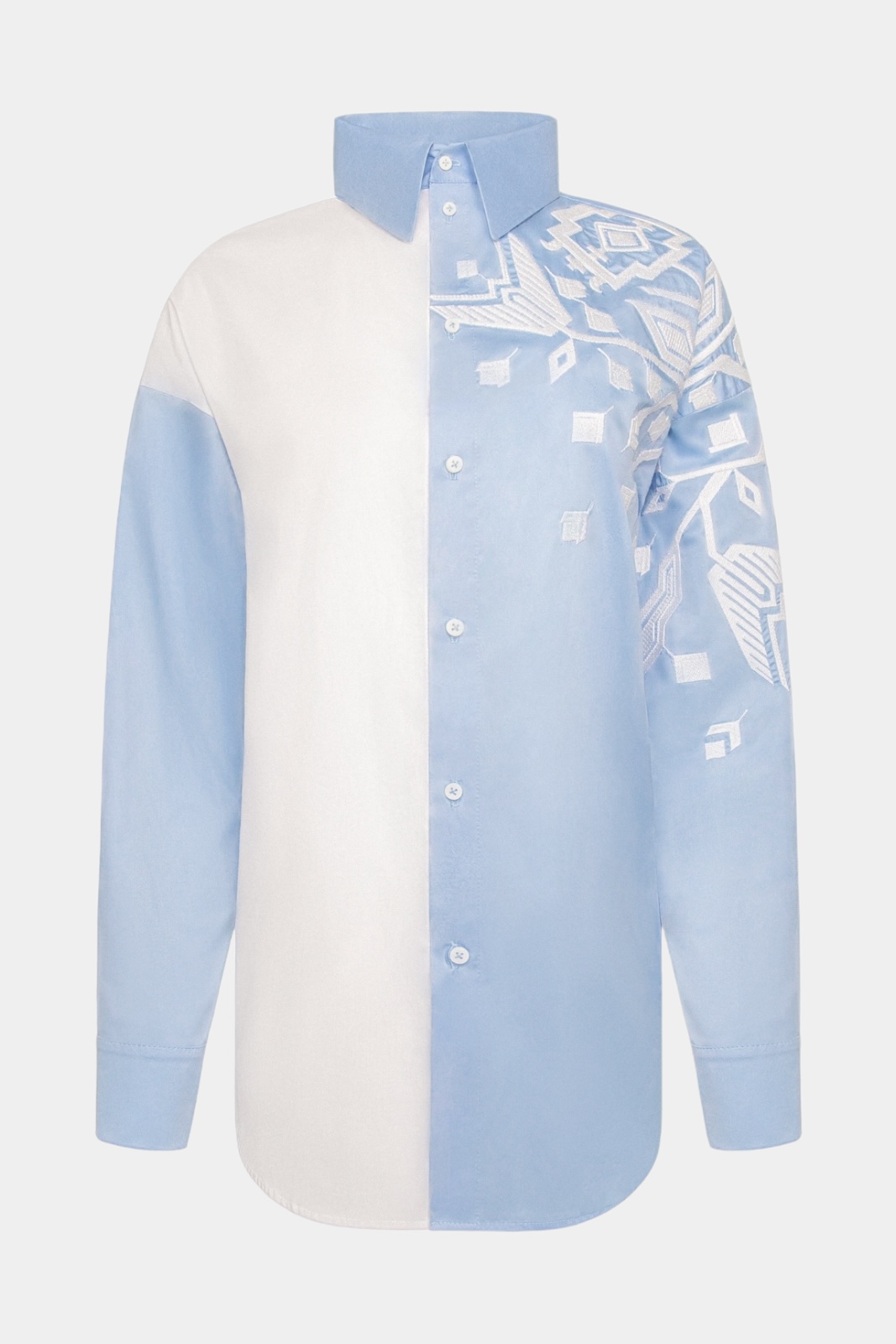 Біло-блакитна сорочка "Килимок"